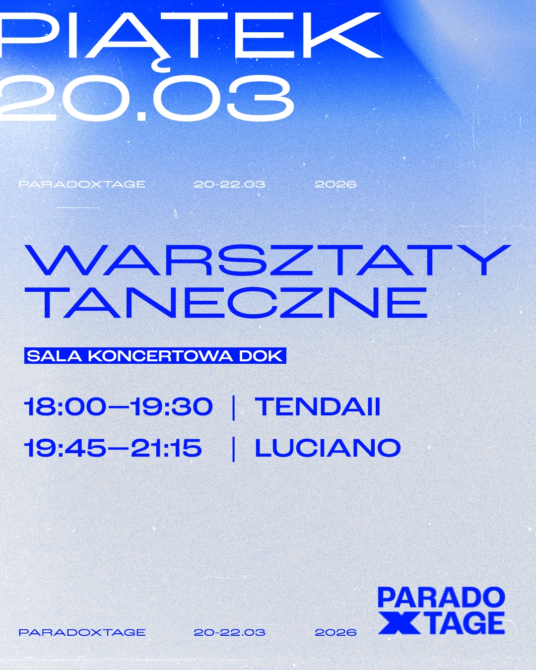 Harmonogram PARADOXTAGE 2026 – piatek